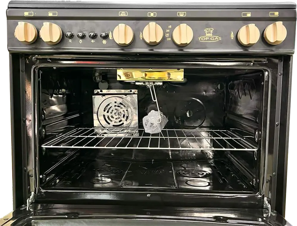 Top Gas Cooker, 60 x 90 cm, 5 Burners - Black x Gold Top Gas Cooker, 60 x 90 cm, 5 Burners, TGGA900 - Black x Gold