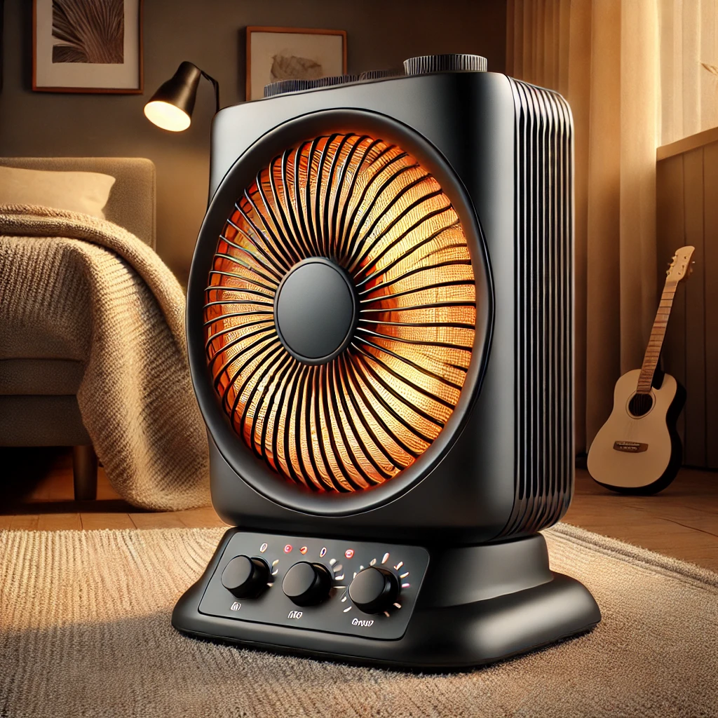 دفاية مروحة -كومفي بلو,1000/2000 وات, 3 مستويات حرارة,خاصية الدوران - أسود 