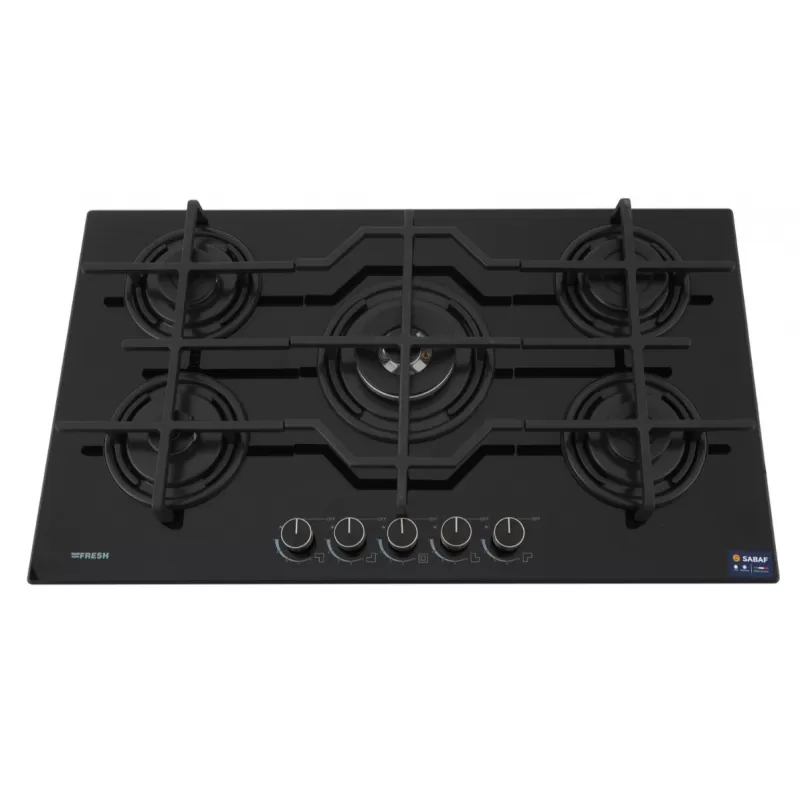  Fresh Hfr90Cmgc1W Built-In Gas Cooker, 5 Burners, 90 X 60 Cm, - Black